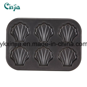 6cup de aço carbono Non-Stick Shell Modelo Muffin Pan